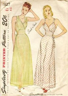 simplicity nightgown 1627 | Allison Marchant | Flickr 1940s Lingerie, Lingerie Pattern, 1940s Woman, Nightgown Pattern, Lingerie Patterns, Vintage Nightgown, Jumpsuit Pattern, Nightgowns For Women, Womens Sewing Patterns