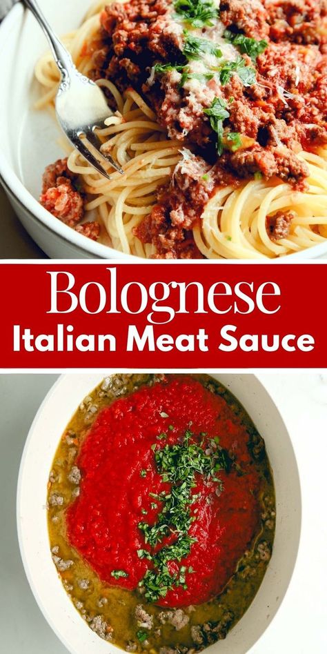 Bolognese Sauce Best Meat Sauce, Pasta Bolognese Recipe, Best Bolognese Sauce, San Marzano Tomato Sauce, Italian Meat Sauce, Bolognese Sauce Recipe, Marzano Tomatoes, Slow Cooker Teriyaki Chicken, Chicken Tagine