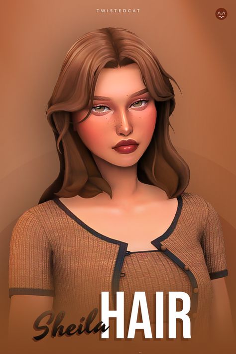 Sheila Hair | TwistedCat on Patreon Sims 4 Custom Content Female Hair, Ts4 Wavy Hair Cc, Sims Cc Free Hair, Sims 4 Mods Maxis Match Hair, Sims 4 Cc Twisted Cat Hair, Cc Mm Sims 4, Sims Patreon Cc Hair, Female Hair Sims 4 Cc Maxis Match, Sims 4 Cc Hair Twistedcat