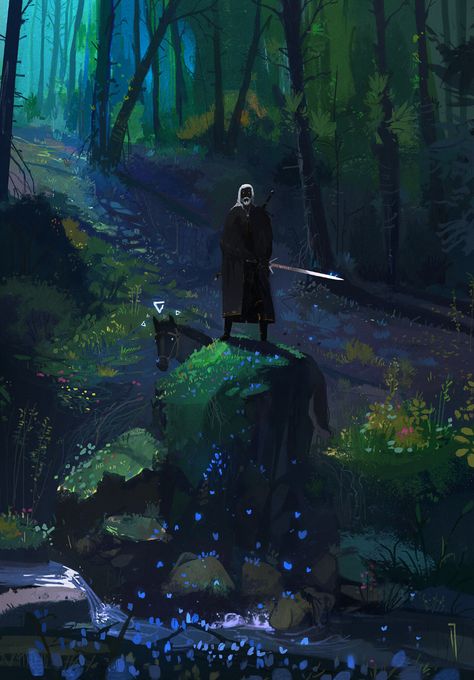 ArtStation - Forest of Delusions Ismail Inceoglu, Witcher Wallpaper, Witcher Art, Witcher 3 Wild Hunt, Horse Silhouette, Adventure Art, Witcher 3, Wild Hunt, The Witcher 3