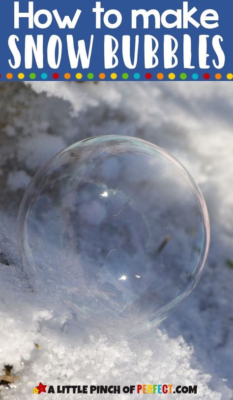 Blow bubbles in the snow with the kids to have fun this winter. Tips, Bubble Recipe, and directions on how to make frozen bubbles. Nature Walk Activities, Frozen Bubble, Frozen Bubbles, Bubble Recipe, Make Snow, Blow Bubbles, Bubble Blowing, Winter Tips, Winter Activities For Kids