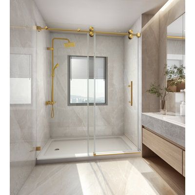 Glass shower doors frameless