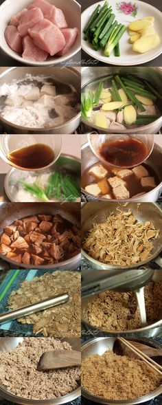 Pork Floss, Meat Floss, Rousong, Flossy Pork, Yuk Sung, toddler, kid, food 4 tots Malaysian Breakfast Ideas, Pork Floss Bread, Pork Floss Recipe, Yuk Sung, Meat Floss, Chinese Dessert Recipe, Vietnamese Recipe, Recipes For Toddlers, Pork Floss