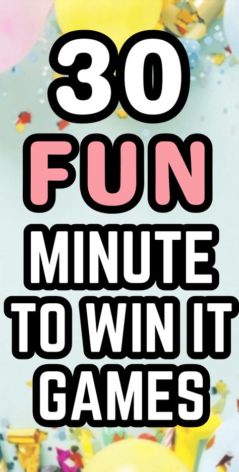 the best minute to win it games for birthday parties or any other party Games For Birthday Parties, Minute To Win It Games Christmas, One Minute Party Games, Paper Games For Kids, One Minute Games, New Year's Games, Birthday Party At Home, Minute To Win, Youth Games