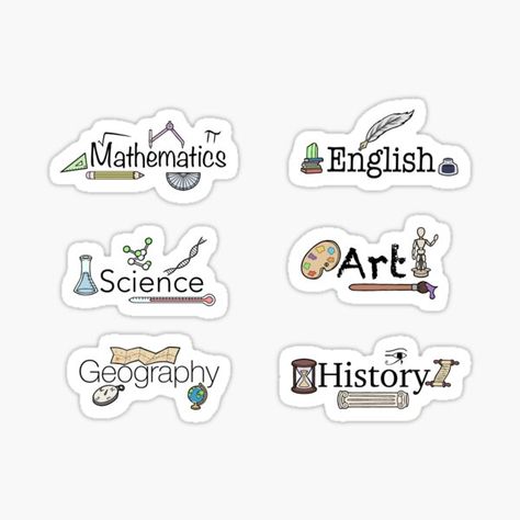 History Subject Design, Science Lettering Design Aesthetic, Printable School Subject Stickers, Subject Names Designs For High School, History Word Design, English Design Art, Subjects School Labels Aesthetic, English Folder Design, Stickers For School Notebooks