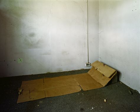 Cardboard bed in an abandoned building © Pieter Hugo Pieter Hugo, Dirty Room, Empty Room, Theatre Set, Bedroom Goals, Rooms Reveal, Messina, Abandoned Buildings, Abandoned Houses