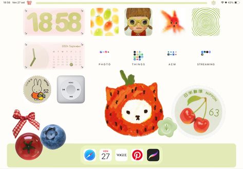 please credit if use!! 
#ipad #wallpaper #layout #tomatoes #aesthetic #cute #miffy #green #red Ipad Wallpaper Layout, Tomatoes Aesthetic, Wallpaper Layout, Clear Phone Case Design, Ipad Layout, Ipad Lockscreen, Space Phone Wallpaper, Ipad Kids, Iphone Case Stickers