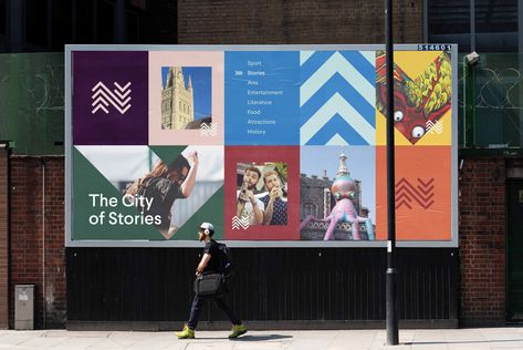 Norwich launches a new brand for the city – Norwich, the City of Stories Norwich University, Hoarding Design, Place Branding, Creative Writing Course, City Branding, Uk City, Norwich City, Corporate Design, Identity Design