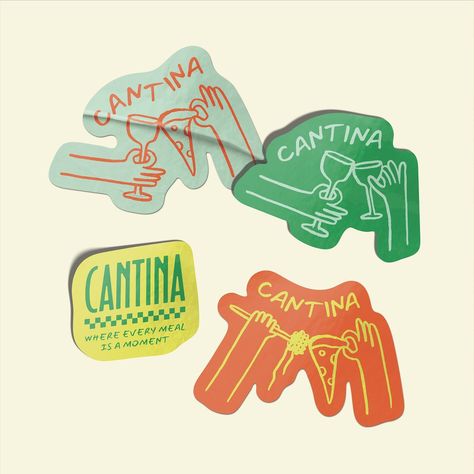 CANTINA 🍝✨ say hiii to the cantina menu & some stickers! I don't have a lot of experience with menu design (especially extensive ones) so really enjoyed challenging myself with this ond and making the layout work well & still look nice ✨ brief by @designerbriefs #dbcantina #designerbriefs ✶ #graphicdesign #graphicdesigner #design #branding #branddesign #branddesigner #brandidentity #brandidentitydesign #logodesigner #logodesigner #logoinspirations #graphicdesigncentral #designeveryday #cre... Restaurant Stickers, Sticker Branding, Branding Stickers, Kitsch Design, Pet Branding, Pizza Branding, Coffee Shop Branding, Sticker Design Inspiration, Stickers Design