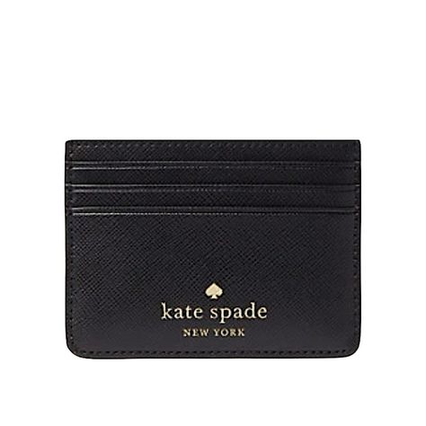 Trendy Kate Spade A Great Place To Stash Concert Tickets, Photographs, Secret Love Notes...Oh, And Credit Cards Of Course. Details 3.0" H X 4" W Pvc Smooth Pvc Trim Foil Embossed With Spade Logo Two Way Spade Jacquard Lining Exterior: 6 Credit Card Slots, Open Middle Compartment Dust Bag Not Included Style # K4805 Bday List, Spade Logo, Kate Spade Card Holder, Wishlist 2024, Pvc Trim, Keychain Wallet, Kate Spade Wallet, Black Wallet, Birthday Wishlist