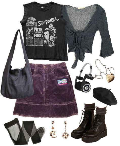 Grunge Sleaze Outfits, Grunge Outfit For School, 90s Summer Grunge Outfit, 90s Grunge Concert Outfit, Summer Grunge Clothes, Goth Summer Outfits Soft Grunge, Grunge Fits Summer, 90s Whimsigoth Outfits Summer, Grunge Concert Outfit Summer