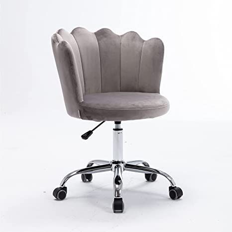 Goujxcy Velvet Swivel Chair for Living Room Bedroom Modern Home Office Shell Chair Furniture Adjustable Computer Desk Chair (Gray) Adjustable Computer Desk, Velvet Office Chair, Office Desk Chairs, Chair Swivel, Chair For Living Room, Living Room Bed, Computer Desk Chair, Swivel Accent Chair, Vanity Chair