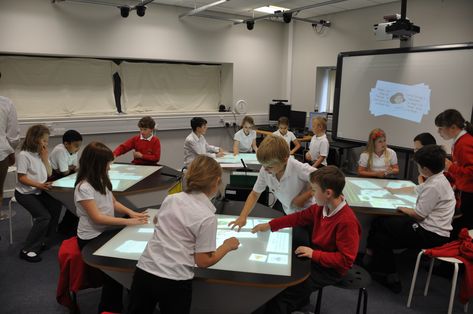 Classroom of the future with multitouch desks - Synergynet Education Quotes Inspirational, Interactive Classroom, Elementary Activities, Teacher Technology, Education Organization, Education Motivation, Education Quotes For Teachers, Elementary Reading, High School Math