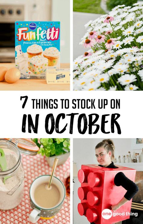 Whether you have a sweet tooth or lean towards savory, there's plenty worth stocking up on in October! Find out which seasonal sales you don’t want to miss here. #thingstostockupon #Octoberdeals Stove Top Meatloaf, National Pizza Month, Betty Crocker Cake Mix, October Events, Betty Crocker Cake, Squash Varieties, Local Pizza, Cupcake Mix, One Good Thing By Jillee