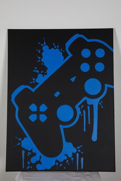 Controller Painting, Game Controller Art, Gaming Ideas, Game Posters, Colourful Wallpaper, Video Game Decor, Playstation Controller, Painting Video, Gaming Art