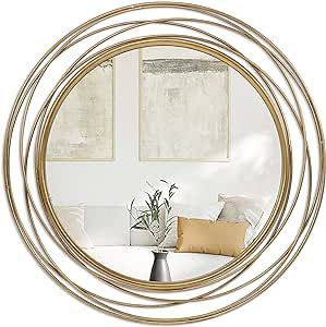 Round Mirror Over Fireplace, Gold Hallway, Hallway Mirrors, Large Black Mirror, Large Circle Mirror, Mirror Over Fireplace, Gold Circle Mirror, Mirror Fireplace, Large Gold Mirror