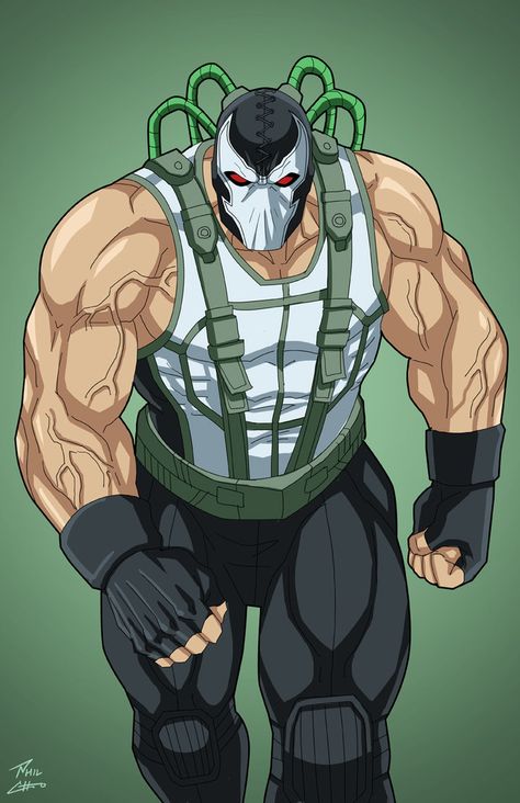 Bane commission by phil-cho on DeviantArt Bane Batman, Phil Cho, Comic Villains, Dc Villains, Arte Dc Comics, Batman Universe, Dc Comics Artwork, Superhero Characters, Dc Comics Characters