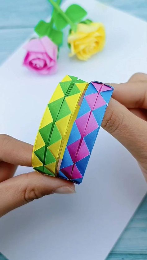 Paper Art And Craft, Paper Bracelet, Paper Folding Crafts, Paper Craft Videos, Subscribe My Youtube Channel, Hand Crafts For Kids, Handmade Paper Crafts, Paper Craft Diy Projects, Diy Paper Crafts Decoration