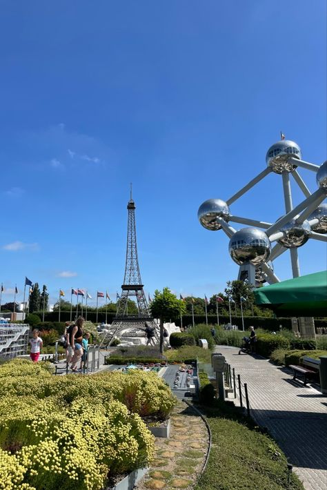 In the background you can see Atomium Brussels Belgium Photography, Mini Europe Brussels, Belgium Souvenirs, Atomium Brussels, Asarum Europaeum, Belgium Tourist Attractions, The Eiffel Tower, Brussels, Belgium