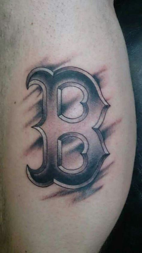 Boston B tattoo Boston Red Sox Tattoos, Red Sox Tattoo, B Tattoos, Letter B Tattoo, Tattoo Pieces, Boston Tattoo, Sport Tattoos, Kiss Tattoos, Archangel Tattoo