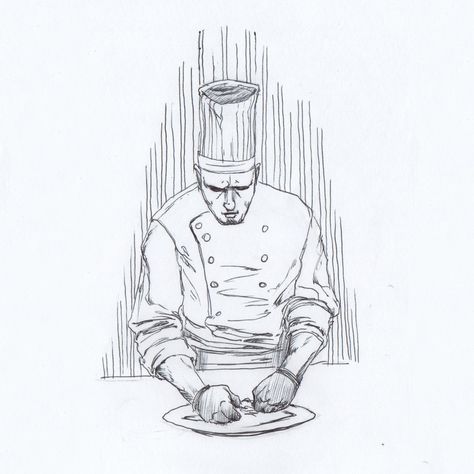 #inktober2020 #inktober #day22 #chef Chef Drawing Sketches, Chef Sketch, Chef Drawing, Cooking Tattoo, Culinary Tattoos, Superhero Symbols, 30 Tattoo, Chef Tattoo, Education Logo Design