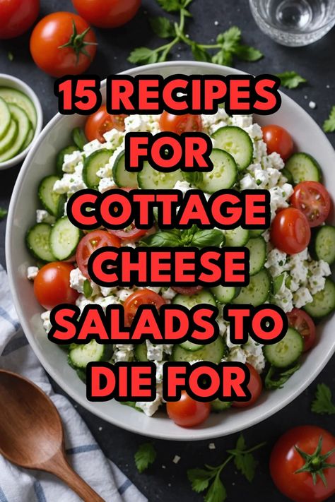 A photo of a cottage cheese salads Jello Salads With Cottage Cheese, Cottage Cheese Veggie Salad, Cottage Cheese Egg Salad Avocado, Cottage Cheese Balsamic Glaze, Cottage Cheese Tomato Salad, Things To Mix With Cottage Cheese, Is Cottage Cheese Good For You, Cottage Cheese For Lunch, Cucumber Salad With Cottage Cheese