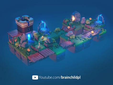 ArtStation - [Timelapse] Simple Day & Night Low Poly Scenes in Blender & Unity | Rendered in Unity HDRP, Rafał Urbański Stylized Environment, Unity Game Development, Game Level Design, Best Rpg, Low Poly Games, Unity Games, Video Game Design, Unity 3d, Isometric Art