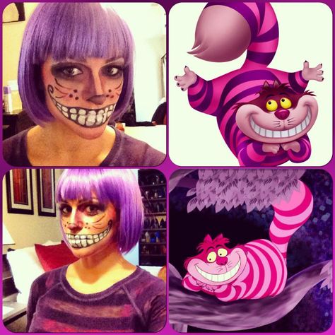 Wig Costume Ideas, Wonderland Halloween, Cheshire Cat Costume, Wig Costume, Alice In Wonderland Costume, Wonderland Costumes, Purple Wig, Alice In Wonderland Tea Party, Halloween 2014