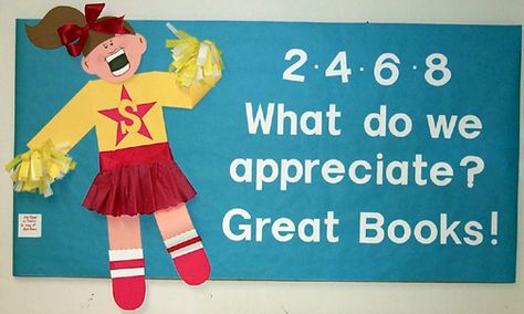 bulletin board ideas Champion Bulletin Board Ideas, Cheerleading Bulletin Board Ideas, Cheerleader Bulletin Board Ideas, Sports Bulletin Boards Team Theme, Sports Themed Bulletin Boards Elementary, Team Bulletin Board Ideas Sport Theme, Sports Reading Bulletin Board, Football Bulletin Boards, Sports Bulletin Boards