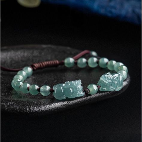 Grade Natural Jade Bracelet Ice Seed Blue Water Pixiu Bracelet Hand Fortune Female Jade Jewelry Pixiu Bracelet, Jade Bracelet, Jade Jewelry, Natural Jade, Blue Water, Stones And Crystals, Jade, Seeds, Gems