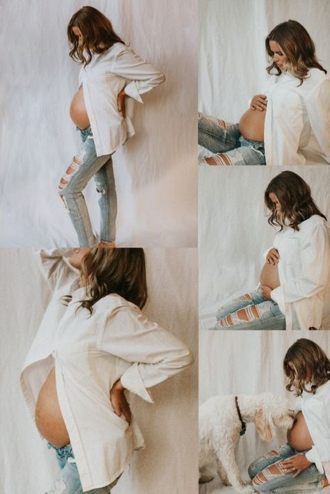 Small Bump Photoshoot, Diy Maternity Photos Studio, Self Maternity Shoot At Home, Dress Shirt Maternity Shoot, Indoor Maternity Shoot At Home, Indoor Maternity Photos White Backdrop, Mini Maternity Shoot, Maturity Photoshoot At Home, White Back Drop Maternity Shoot