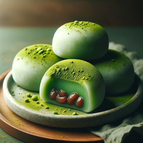 Matcha Mochi Sweet Rice Flour, Matcha Mochi, Sweet Rice, Japanese Matcha, Japanese Dessert, Matcha Green, Matcha Green Tea, Rice Flour, Chic Home