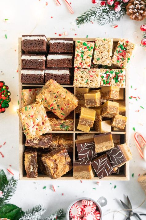 Holiday Bar Box (Six Festive Recipes) - Cloudy Kitchen Salted Caramel Slice, Holiday Brownies, Cloudy Kitchen, Cookies Box, Festive Recipes, Holiday Bar, Caramel Slice, Types Of Desserts, Dessert Boxes