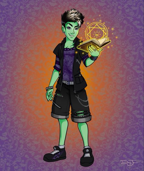 Spelldon Cauldronello Monster High, Mh Characters, Kieran Valentine, Aesthetic Monster, Witch Boy, Ever After High Rebels, Monster High Boys, Monster High School, Monster High Clothes