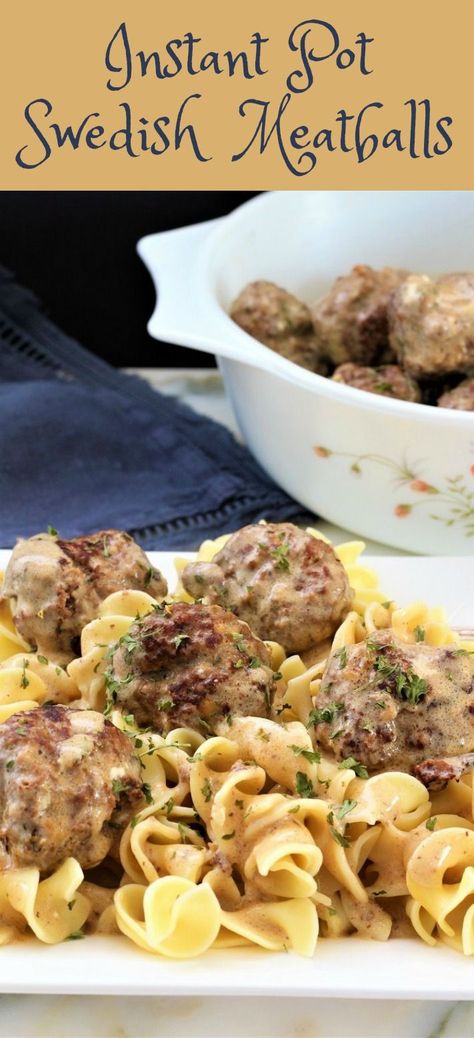 If you are looking for a last minute dinner, you may want to try Swedish Meatballs in the Instant Pot. You can make them fairly quickly and then add them to a bed of noodles or rice.   Swedish meatballs instant pot are wonderful. You will love making these for dinner, and you don't even have to heat up the house.  My Swedish Meatballs Instant Pot recipe is quick and easy. The sauce is made with the juices from the meatballs, beef broth and flour. Swedish Meatballs Instant Pot, Meatballs Instant Pot, Meatballs Beef, Instant Pot Recipe, Tasty Meat, Instant Pot Pork, Best Instant Pot Recipe, Swedish Meatballs, Instant Pot Dinner Recipes