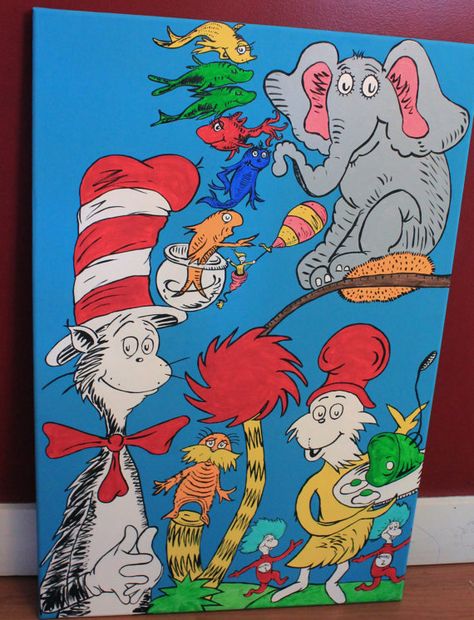 List Of Dr. Seuss Characters | Dr. Seuss Character Mural Dr Seuss Images, Dr Seuss Art, Dr Seuss Classroom, Dr Seuss Baby Shower, Dr Seuss Activities, Dr Seuss Quotes, Dr. Seuss, Dr Seuss Week, Seuss Crafts