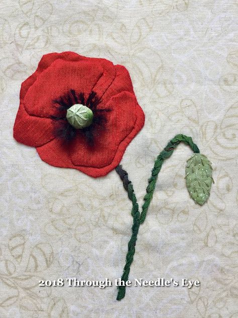 Poppy Quilt, Eye Embroidery, Ribbon Skirt, Red Quilts, Applique Pattern, Block Of The Month, Flower Template, Quilting Inspiration, Free Quilting