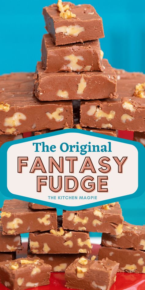 Fantasy Fudge Original Fantasy Fudge Recipe, Fantasy Fudge Recipe, Marshmallow Fudge Recipe, Fantasy Fudge, Marshmallow Fudge, Homemade Fudge Recipes, Toffee Chips, Christmas Fudge, Keto Candy