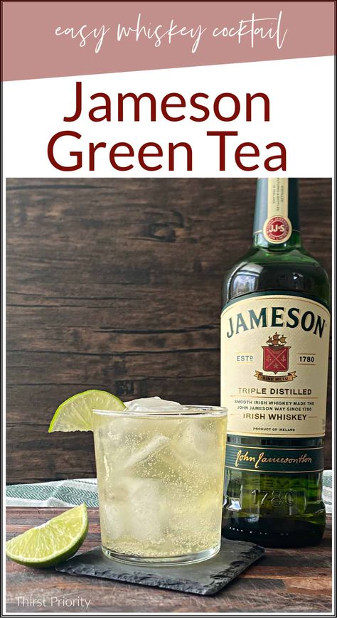 Green Tea Cocktail Jameson, Green Tea Alcoholic Drink Jameson, Jameson Green Tea Cocktail, Jameson Drinks Recipes, Green Tea Cocktail Recipes, Green Tea Shots Jameson, Jameson Whiskey Drinks, Alc Drinks, Jameson Drinks