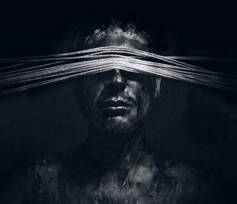 "The Blind Man's Vision" | Facebook 188/365 | Kavan Cardoza | Flickr Blind Eyes Photography, Blind Man Drawing, Blindfolded Man Art, Blind Eyes Aesthetic, Blindfolded Man Aesthetic, Blind Artwork, Blind Aesthetic, Story Concepts, Ancient Egypt Pyramids