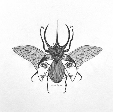 Beetle With Face Tattoo, Bug Face Tattoo, Sternum Beetle Tattoo, 3d Moth Tattoo, Beetle With Wings Tattoo, Unique Insect Tattoo, Insect Flash Tattoo, Beetle Sternum Tattoo, Scarab Beetle Drawing