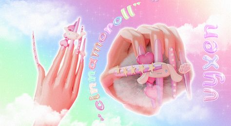 [VYXEN] CINNAMOROLL NAIL$$$ | VYXEN. on Patreon Sims 4 Nails, Los Sims 4 Mods, Sims 4 Cas Mods, Sims 4 Anime, Free Sims 4, The Sims 4 Packs, Sims 4 Cc Makeup, Sims 4 Body Mods, Tumblr Sims 4