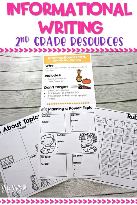 Informational writing in second grade. See how to teach writers' workshop in a 2nd grade classroom using our anchor charts and resources. #2ndgradewriting #informationalwriting #nonfictionwriting #2ndgrade #writingcurriculum Informational Writing 2nd Grade, Writing 2nd Grade, Informational Writing Anchor Chart, Teaching Informational Writing, Teaching 2nd Grade, Writing Kindergarten, Second Grade Writing, Kindergarten Anchor Charts, Writing Lesson Plans