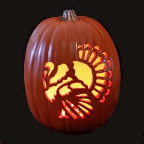 Thanksgiving Turkey Pumpkin Turkey Carved Pumpkin, Carving Turkey, Pumkin Carving, Halloween Pumpkin Carving Stencils, Carving Stencils, Turkey Pumpkin, Pumpkin Carving Ideas, Carved Pumpkin, Pumpkin Carvings Stencils