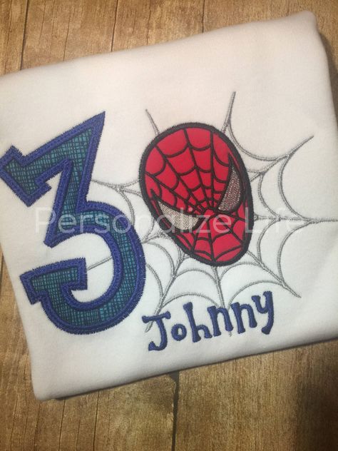 Spiderman Birthday Shirt with an Appliqued Three (3)However we can change the number to suite your needs. Short and Long Sleeve Shirts are available.      **We do charge a $10 rush fee if you need something sooner. Please feel free to send us a message and we can try to get it to you in time! https://www.etsy.com/listing/205575808/rush-shippinghttps://www.etsy.com/listing/205575808/rush-shipping *Washing instructions: Hand or Machine wash - delicate in cold water and hang to dry. Do not use blea Spiderman 3rd Birthday, Spiderman Birthday Shirt, Birthday Superhero, 3rd Birthday Shirt, Spiderman Shirt, Spiderman 3, Superhero Shirt, Spiderman Birthday, Superhero Birthday