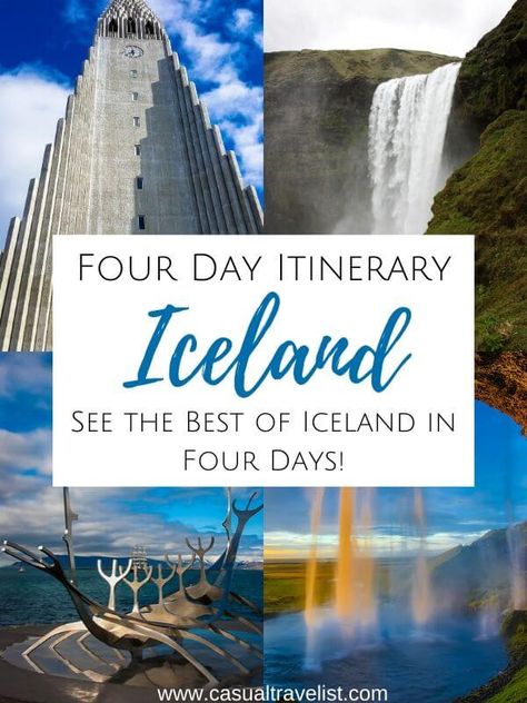 Planning to travel to Iceland? Discover the best things to do and see in Iceland with the four day itinerary. This four day Iceland trip takes you to see waterfalls, glaciers and the famous Blue Lagoon. |Iceland Itinerary - See the Best of South Iceland in Four Days www.casualtravelist.com #iceland #icelandtravel #icelandtrip #icelandvacation #bucketllisttrip #europetravel #europetrip #icelanditinerary Travel To Iceland, Black Sand Beaches, Lagoon Iceland, Iceland Vacation, Iceland Trip, Iceland Travel Guide, Iceland Travel Tips, Iceland Itinerary, Blue Lagoon Iceland