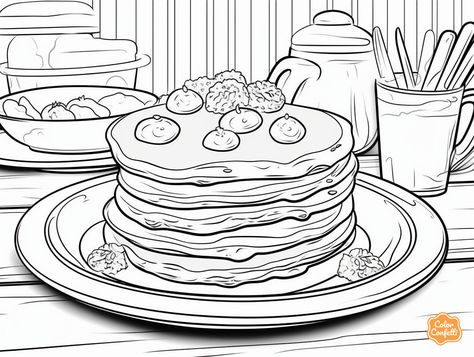 illustration of Pancake memories: adult coloring Mandala Turtle, Coloring Page For Adults, Fantasy Fairy, Breakfast Treats, Coloring Sheets, Adult Coloring Pages, Coloring Pages For Kids, Coloring Page, Adult Coloring