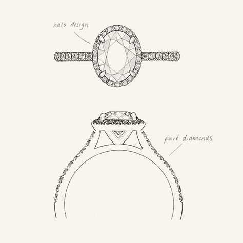 Rings Sketch, Halo Oval Engagement Ring, Ring Drawing, Jewelry Sketches, Ring Sketch, Oval Sapphire Engagement Ring, Jewelry Sketch, Oval Halo Ring, Handmade Silver Jewellery