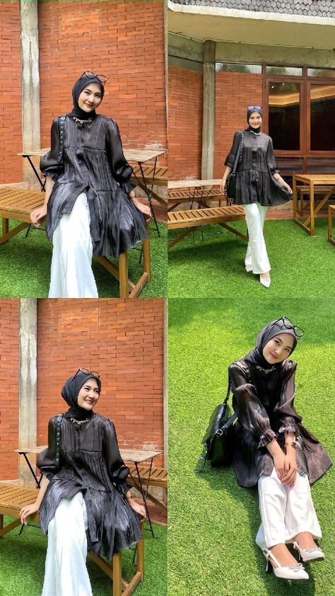 Raya Ootd, Ootd Lebaran, Dress Lebaran, Kondangan Outfit, Muslim Clothes, Outfit Simple, Muslim Outfits Casual, Muslim Fashion Hijab Outfits, Hijabi Fashion Casual