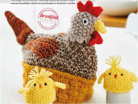 Spring Chickens - Lucinda Ganderton Teapot Cosy, Spring Knitting, Tea Cosy Pattern, Tea Cosy Knitting Pattern, Chicken Hats, Knit Items, Knitting Club, Knitting For Charity, Tea Cosies